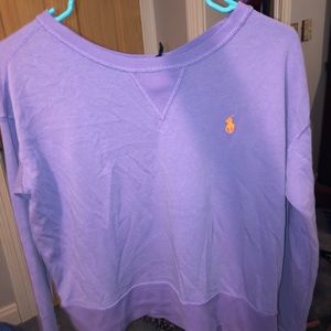 Lilac long sleeve polo shirt